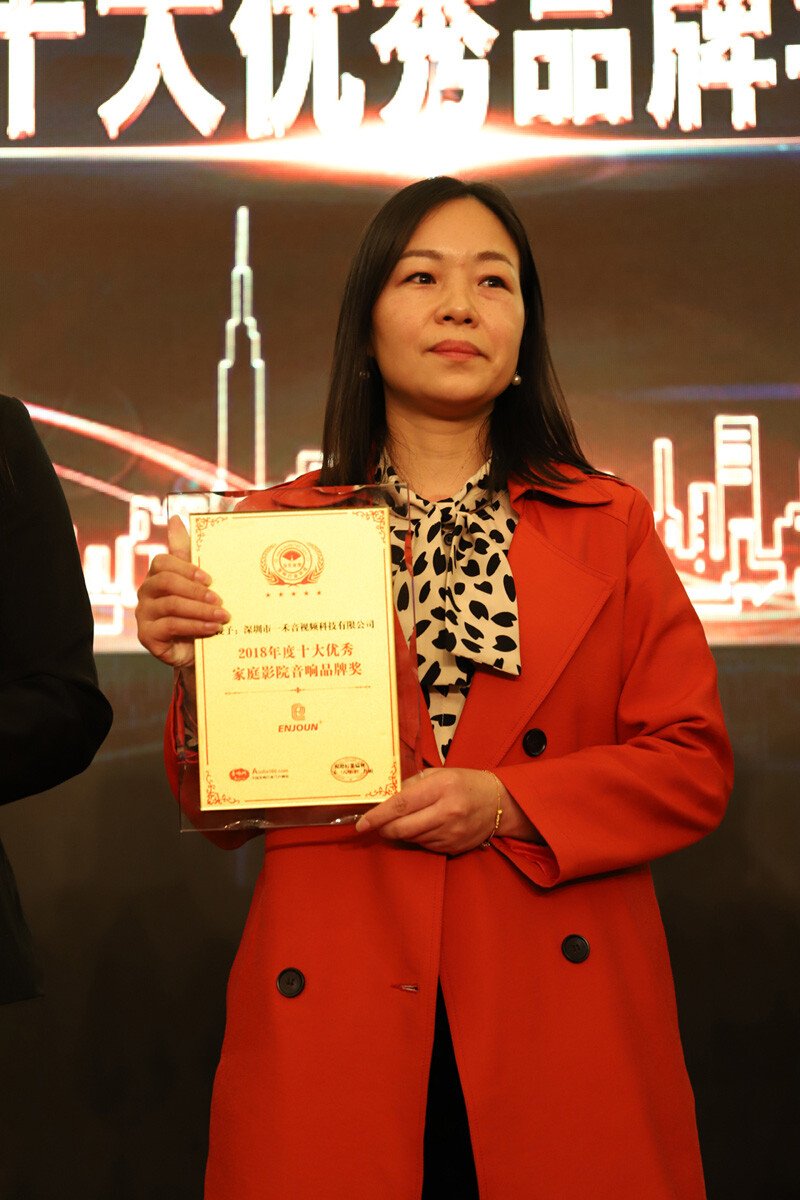 英嘉尼ENJOUN蝉联2018年度十大优秀家庭影院品牌